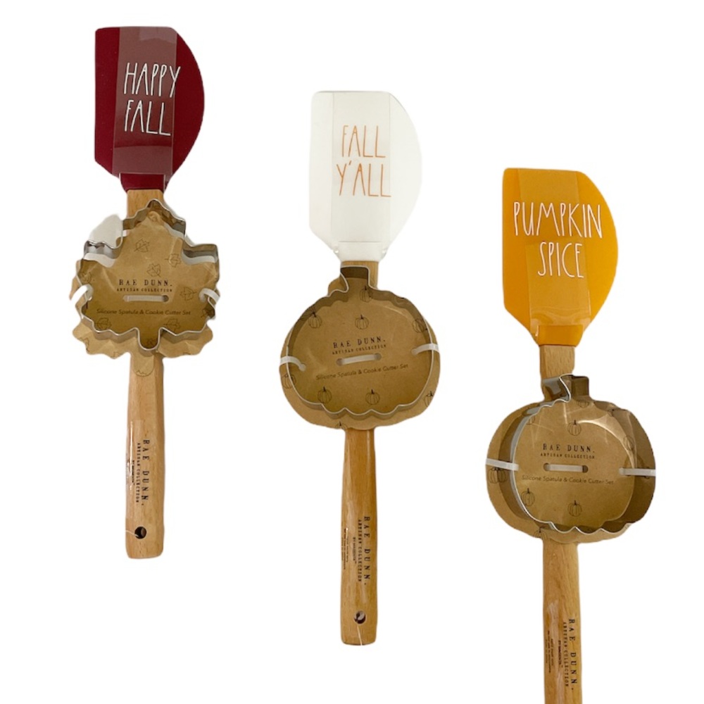 NEW Rae Dunn FALL THEME Spatula &Cookie Cutter Set